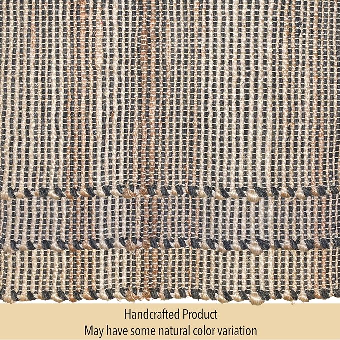 Natural Jute & Black Placemats, 13x19 Inch Dining Table Placemats - Image 7