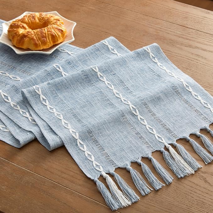 Hemstitched Farmhouse Table Runner, Cotton Linen Table Runners 36 Inches Long - Image 7