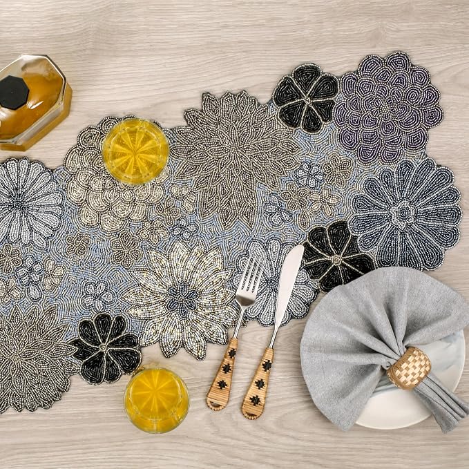 Beaded Table Runner 13 x 36 Inch - Image 3
