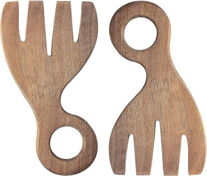 Bloomingville Acacia Wood Salad Servers Brown by Bloomingville