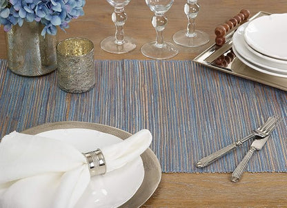 Saro Lifestyle Melaya Collection Shimmering Woven Nubby Table Runner - Image 4
