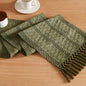 Macrame Style Boho Table Runner, 12x36 Inch Moss | Woven Boho Table Runner by ZEEMARTONLINE