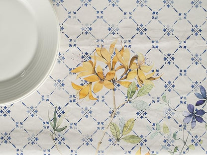 Maison d' Hermine Table Cloth Rectangle Table 100% Cotton 70 x 108 Inches Tablecloth Reusable Decorative for Dining Room Farmhouse Home Valentines Day Decorations Spring Summer - Faience