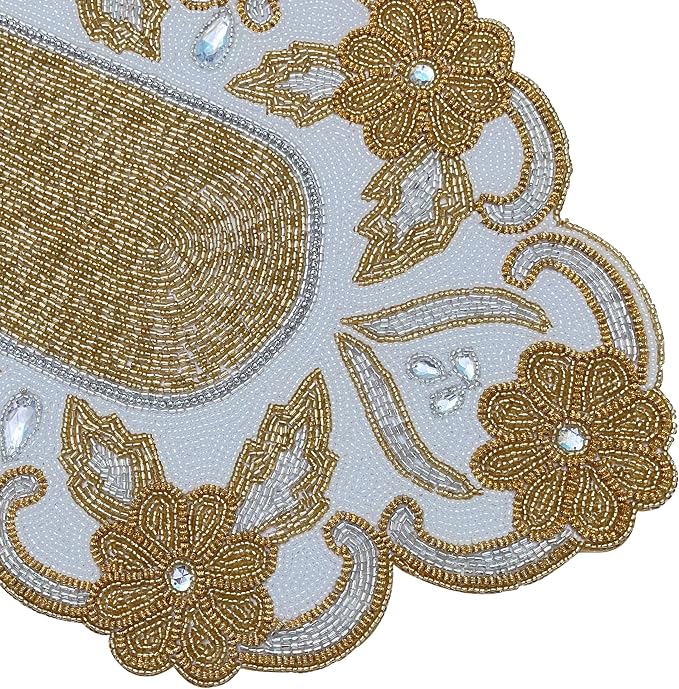 Elegant 36" Gold Beaded Table Runner – Handmade Decorative Beads Runner - Image 3