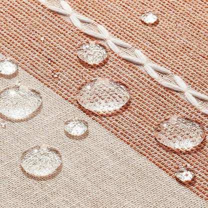 ZeeMart Contrast Linen Table Cloth Rectangle Table Cloths 54x108 Inch Orange, Farmhouse Style Heavy Weight Burnt Orange Fall Tablecloth, Water Resistant Burlap Tablecloths