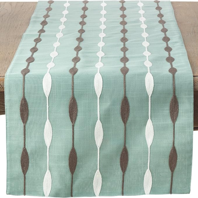 Saro Lifestyle Modern Embroidered Design Table Runner by SaroLifestyle