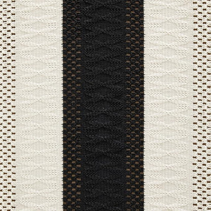 Macrame Style Bicolor Stitching Table Runner 14x108in Black | Woven Boho Table - Image 6