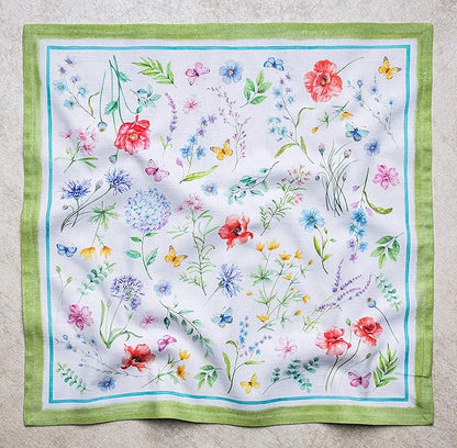 Maison d' Hermine Cloth Napkins Set of 4 100% Cotton Everyday Reusable Square Napkins Cloth Washable Dinner Party Wedding Restaurant Valentines Day Decorations Spring/Summer (Just Floral, 20" x 20")