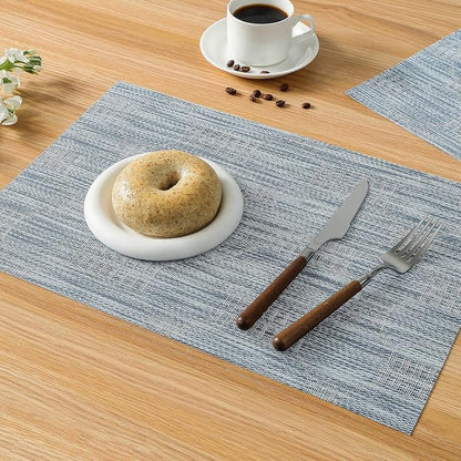Leetaltree Jacquard Blue Placemats Set of 8 - Image 7