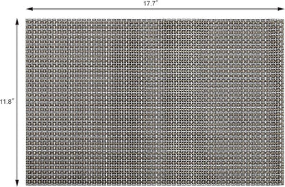 New Star Foodservice 28195 Crossweave Woven Vinyl Placemats, Set of 4, Electrum Silver