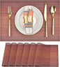 SLKQG Red Placemats Set of 6 - Easy Clean Washable Vinyl Placemats - Wipeable Heat Resistant Table Mats for Dining Table - 17.7x11.8 Inch (6, Red Gradient)