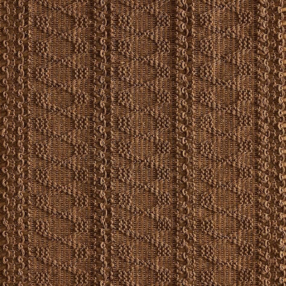 Macrame Style Boho Table Runner, 12x36 Inch Caramel | Woven Boho Table Runner - Image 6