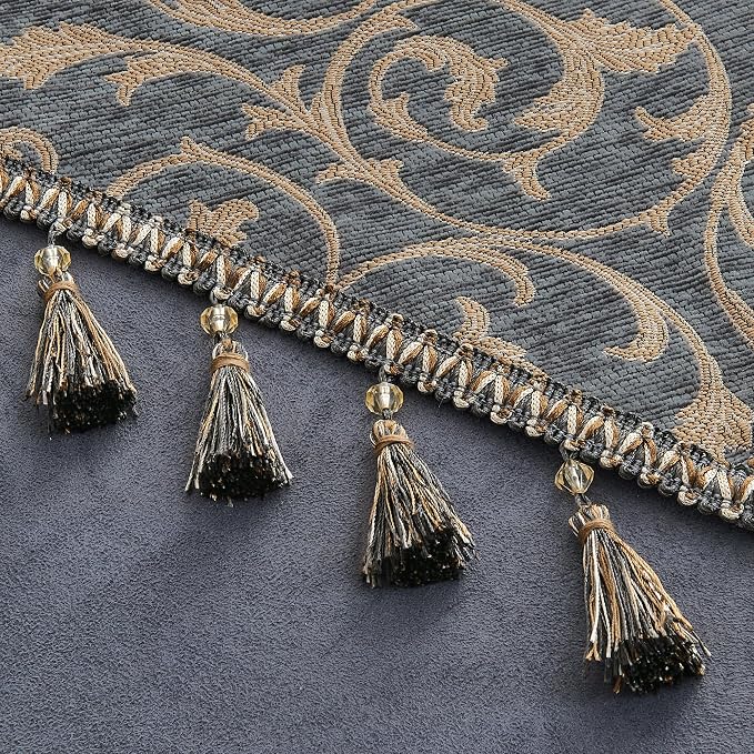 Loom and Mill Chenille Damask Table Runner 108 inches Long, 13x108 inch - Image 4