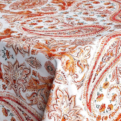 Maison d' Hermine Table Cloth Rectangle Table 100% Cotton 60 x 108 Inches Fall Tablecloth Reusable Everyday Use for Thanksgiving Christmas Decorations Dining Farmhouse Party (Orient)