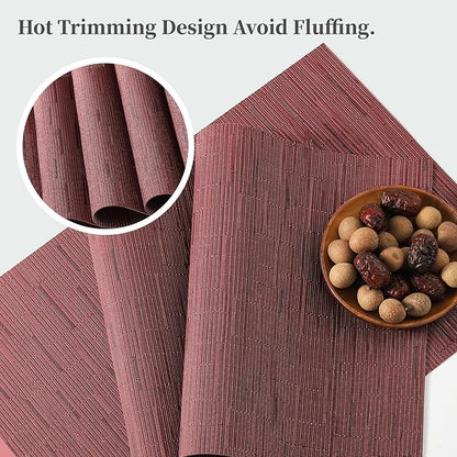 Leetaltree Burgundy Placemats Set of 6 - Image 3