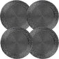 Lightnpro Round Black Beaded Placemats Set of 4 - Handcrafted Decorative Table Chargers - Elegant Farmhouse Table Mats for Dining, Holiday Dinner, Parties, Wedding & Home Décor - 13 Inch Black