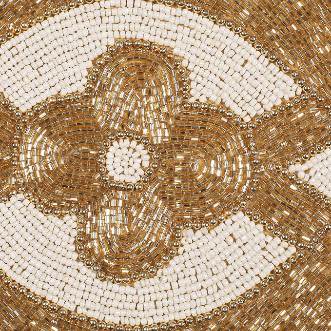 Lightnpro Infinity Beaded Table Runner 13x36 Inch Gold Ivory - Image 7