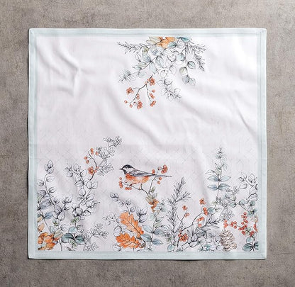 Maison d' Hermine Cloth Napkins Set of 4 100% Cotton for Thanksgiving Christmas Decorations Everyday Reusable Square Fall Napkins Cloth Washable Dinner Party (Whitish Shabby Chique, 20"x20")