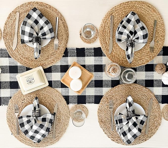 Round Woven Jute Braided Placemats, 14 Inch | Farmhouse, All Natural - Image 6