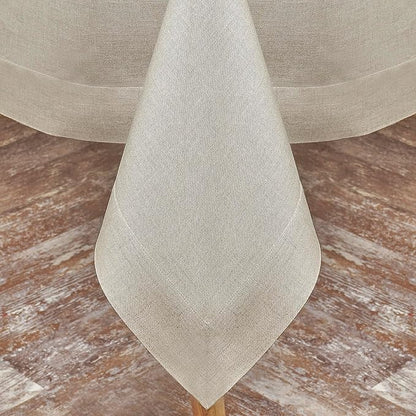 D'Moksha Homes Natural Linen Tablecloth 60 x 156 Inch - 100% Pure Linen Tablecloth for Rectangle Tables - Machine Washable Table Cloth for Valentines, Spring, Easter
