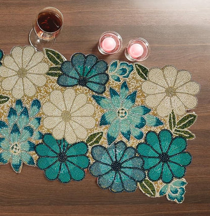 lightnpro Chrtistmas Beaded Table Runner, Christmas Table Runner, Rustic - Image 8