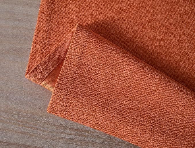 Burlap Style Farmhouse Table Runner, 14x36 Inches Harvest Pumpkin | Thick - Image 7
