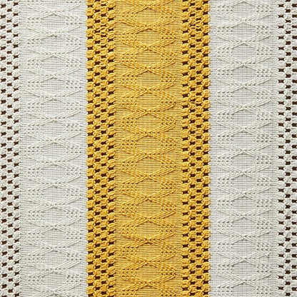 Macrame Style Bicolor Stitching Table Runner 14x72in Mustard | Woven Boho Table - Image 6
