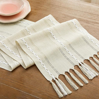 Hemstitched Farmhouse Table Runner, Cotton Linen Table Runners 90 Inches Long - Image 7
