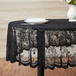 Warm Home Designs 70 Inch Round Tablecloth with English Rose Design. Use as Circle Tablecloth, Rustic Tablecloth or as Elegant Lace Table Cloth. Black Table Clothes for 4-6 Guests. LTC Black 70"