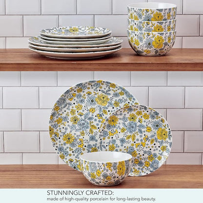 Pfaltzgtraff Vibrant Garden 12 Piece Floral Stoneware Dinnerware Plate Bowl - Image 6