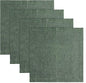 Solino Home Linen Square Placemats Set of 4 - Forest Green Placemats 14 x 14 Inch - 100% Pure Linen Table Mats for Winter, Easter, St Patricks Day - Athena