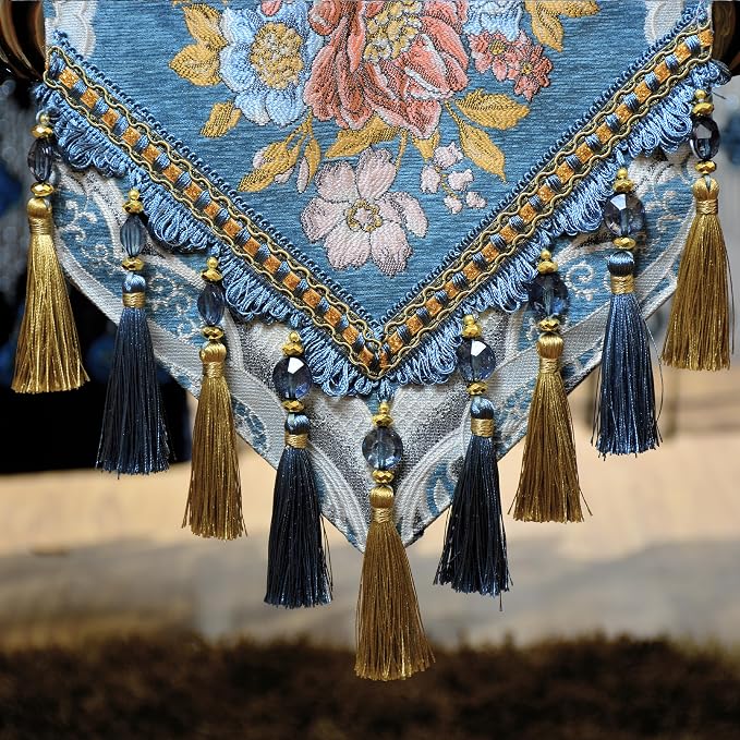 Extra Luxury Velvet Blue Table Runner 120 Inches Long - Image 4