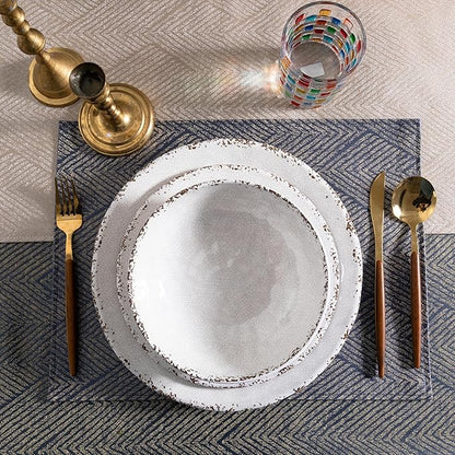 Classic Vintage White Melamine Dinner Plate Set, 11-inch Lightweight Round Kitchen Plates Set for Salad, Pasta –Unbreakable RV, Camping Dining Serving Dishes for Parties, Set of 6…