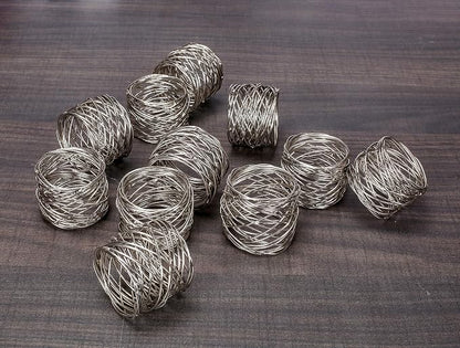 ALPHA Living HOME Napkin Rings-12-Piece Set of Premium 100% Metal, - Image 2