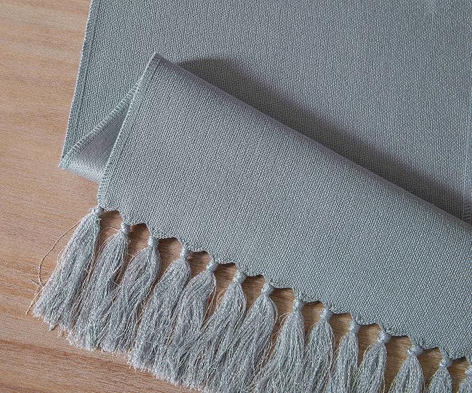 Dusty Blue Table Runners 48 Inches Long, Burlap Linen Style Rustic Farmhouse - Image 7