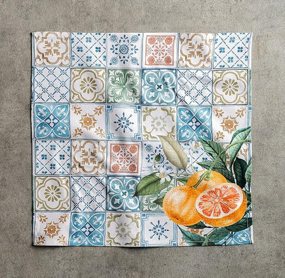 Maison d' Hermine Cloth Napkins Set of 4 100% Cotton Everyday Reusable Square Napkins Cloth Washable Dinner Party Wedding Restaurant Valentines Day Decorations Spring/Summer (Agrume, 20" x 20")