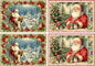 Christmas Santa Claus Placemats Set of 4 Washable Table Place Mats for Dining Kitchen Party Decor