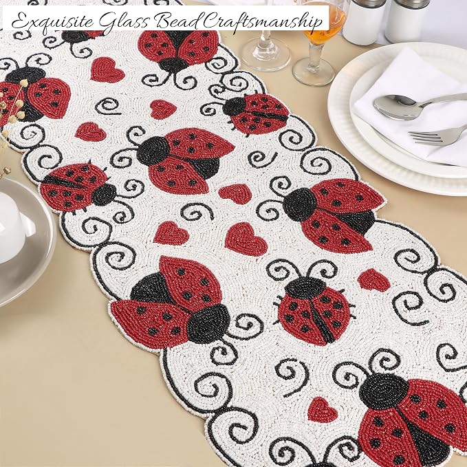 Beaded Table Runner 13 x 36 Inch - Image 2