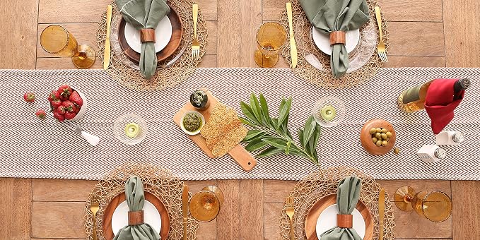 DII Woven Basic Tabletop Collection Chevron Table Runner - Image 5