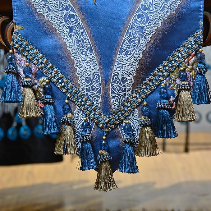 Extra Luxury Velvet Blue Table Runner 120 Inches Long - Image 6