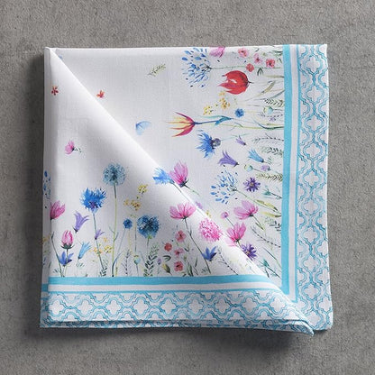 Maison d' Hermine Cloth Napkins Set of 4 100% Cotton Everyday Reusable Square Napkins Cloth Washable Dinner Wedding Restaurant Valentines Day Decorations Spring/Summer (Flower In The Field, 20" x 20")