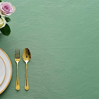 maxmill Jacquard Table Cloth Swirl Pattern Spillproof Wrinkle Resistant Heavy Weight Soft Tablecloth for Kitchen Dinning Tabletop Outdoor Picnic Rectangle 52 x 70 Inch Sage Green