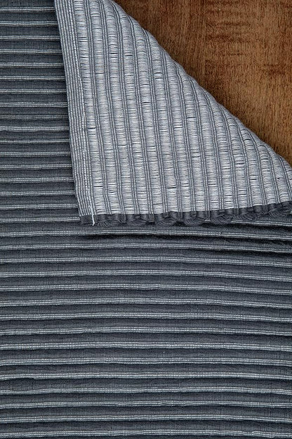 Sticky Toffee Woven Cotton Placemats Set of 4, Gray Ribbed 14 x 19 in, Washable Table Mats for Dining Table or Kitchen