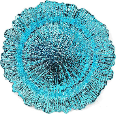 allgala 13-Inch 48-Pack Heavy Quality Round Charger Plates-Reef Turquoise-HD80836