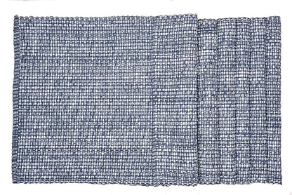 Urban Villa Placemats for Dining Table 100% CottonPlacemats 14''x20'' Over Sized Tablemats Set of 6Placemats Blue/White Two Tone Tablemats for Family Dinners Wedding Parties Everyday Use Placemats