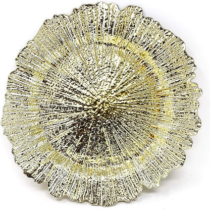 allgala 13-Inch 6-Pack Heavy Quality Round Charger Plates-Reef Gold-HD80331