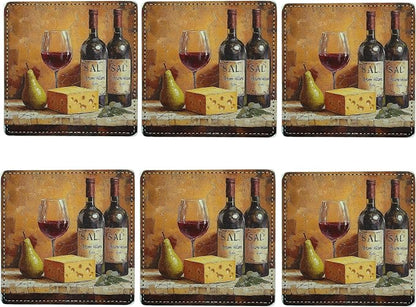 Marble Coasters Square Leather Drinks Coaster Set - Image 2