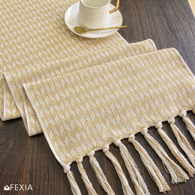 Boho Fall Table Runner Woven for Home Dining Table Decor 13x72 Inch | 72 Inches - Image 5
