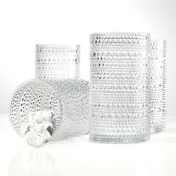 Glaver's Hobnail Drinking Glasses, 15 Oz. Cocktail Drinking Glassware Set - Image 9