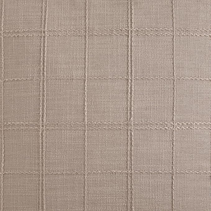 Linen Checked Farmhouse Table Runner, 13x90 Inches Taupe | Raised Grid Design - Image 6